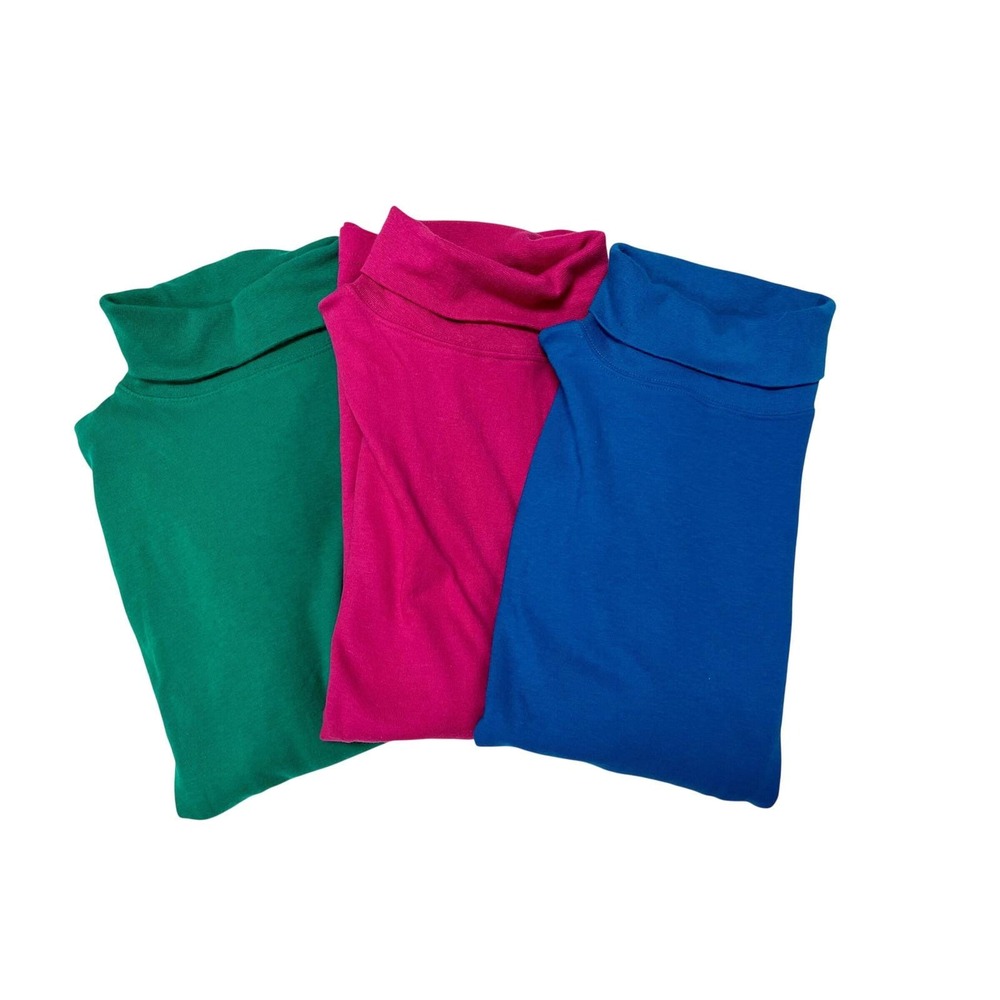 Vtg Marsh Landing Turtleneck S Set 3 Pack Cotton Minimalist Preppy Basic Classic